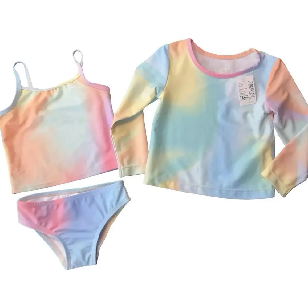 The Children’s Place Girls 3PC Swimsuit Set Tie Dye 12-18M NWT